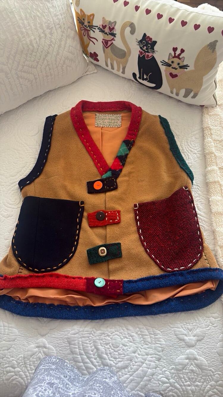 1995 Handmade Crispina ffrench Women Vintage Colorblock Vest Art Wear Gianna OS